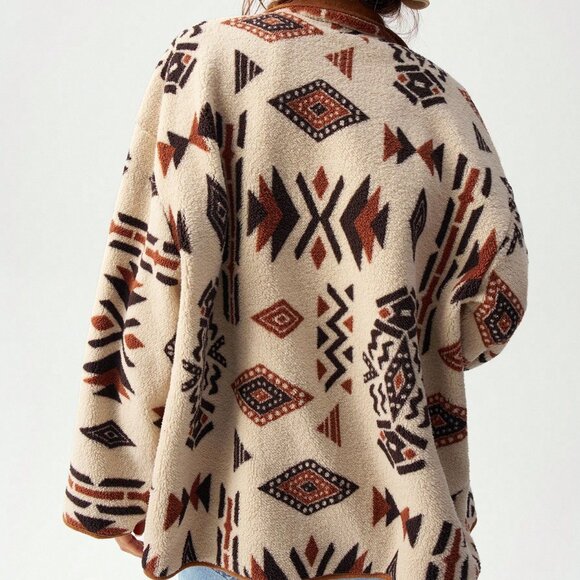 Multicolor Casual Women's Long Sleeve Coat - Picture 2 of 8